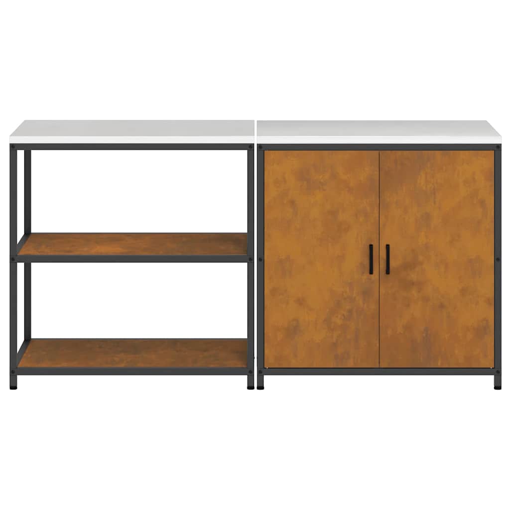 vidaXL Σετ Αποθήκευσης Κουζίνας 2 pcs Σκ rusty 150 x 50 x 92 εκ.