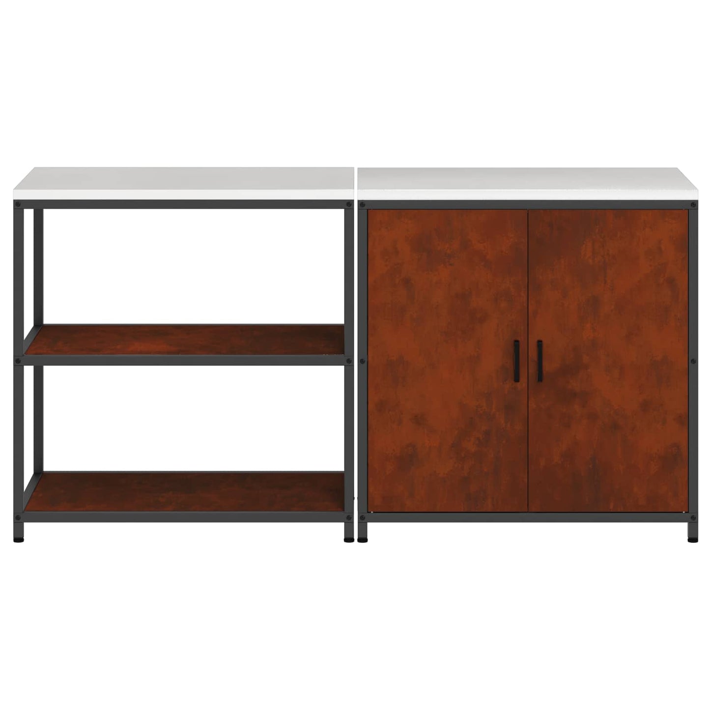 vidaXL Σετ Αποθήκευσης Κουζίνας με ράφι με αποθήκευση 2 pcs Σκ rusty