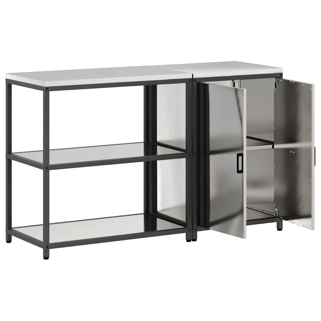 vidaXL Σετ Αποθήκευσης Κουζίνας HATTEM 2 pcs Ασημί Ανοξείδωτο Ατσάλι