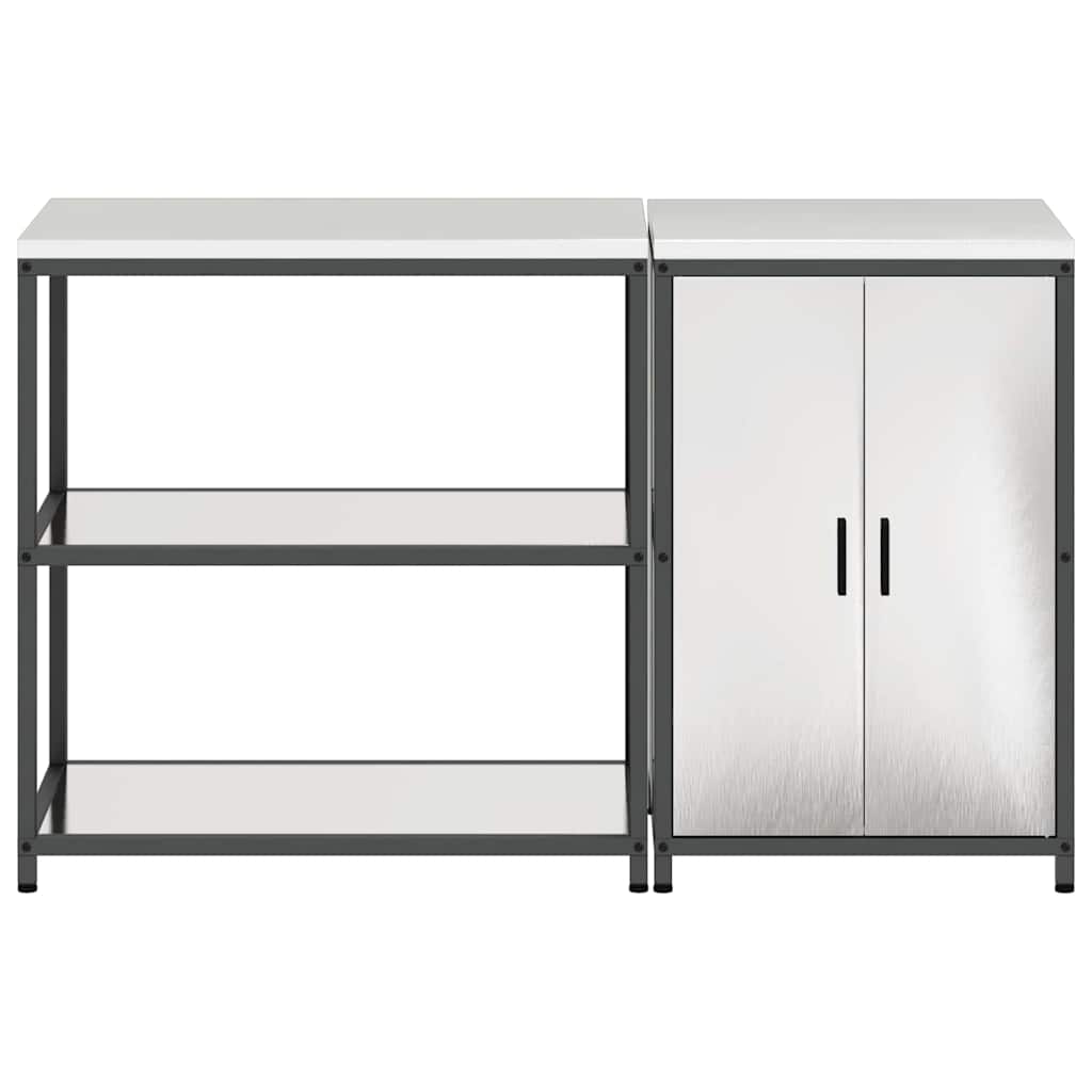 vidaXL Σετ Αποθήκευσης Κουζίνας HATTEM 2 pcs Ασημί Ανοξείδωτο Ατσάλι