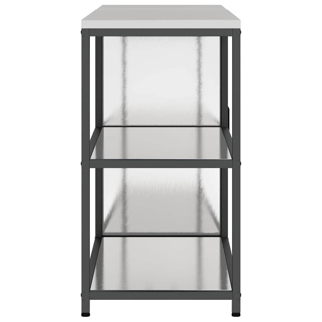 vidaXL Σετ Αποθήκευσης Κουζίνας με ράφι 2 pcs Ασημί 150 x 50 x 92 εκ.