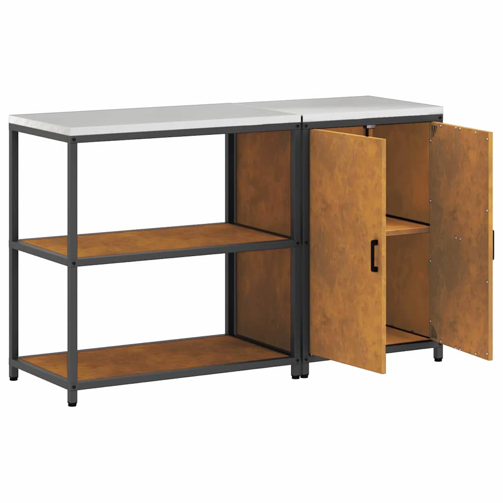 vidaXL Σετ Αποθήκευσης Κουζίνας 2 pcs Σκ rusty 150 x 50 x 92 εκ.