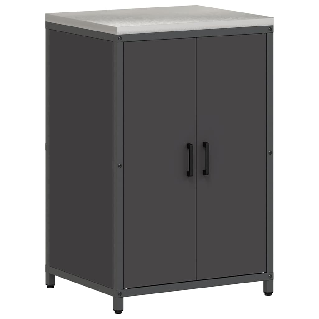 vidaXL Σετ Αποθήκευσης Κουζίνας 3 pcs Μαύρο Ψυχρής έλασης χάλυβας