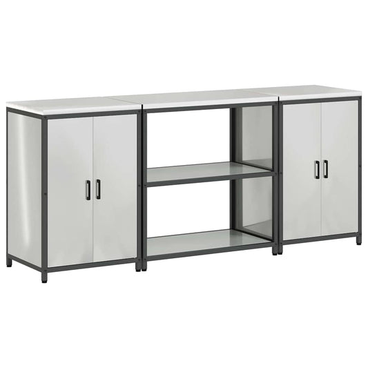 vidaXL Σετ Αποθήκευσης Κουζίνας HATTEM 3 pcs Ασημί