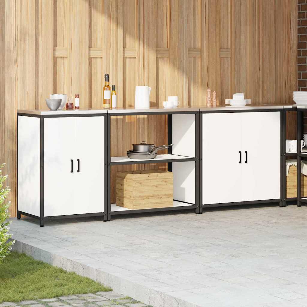 vidaXL Σετ Αποθήκευσης Κουζίνας με ράφι Άλλο 3 pcs Λευκό 210 x 50 x 92 εκ