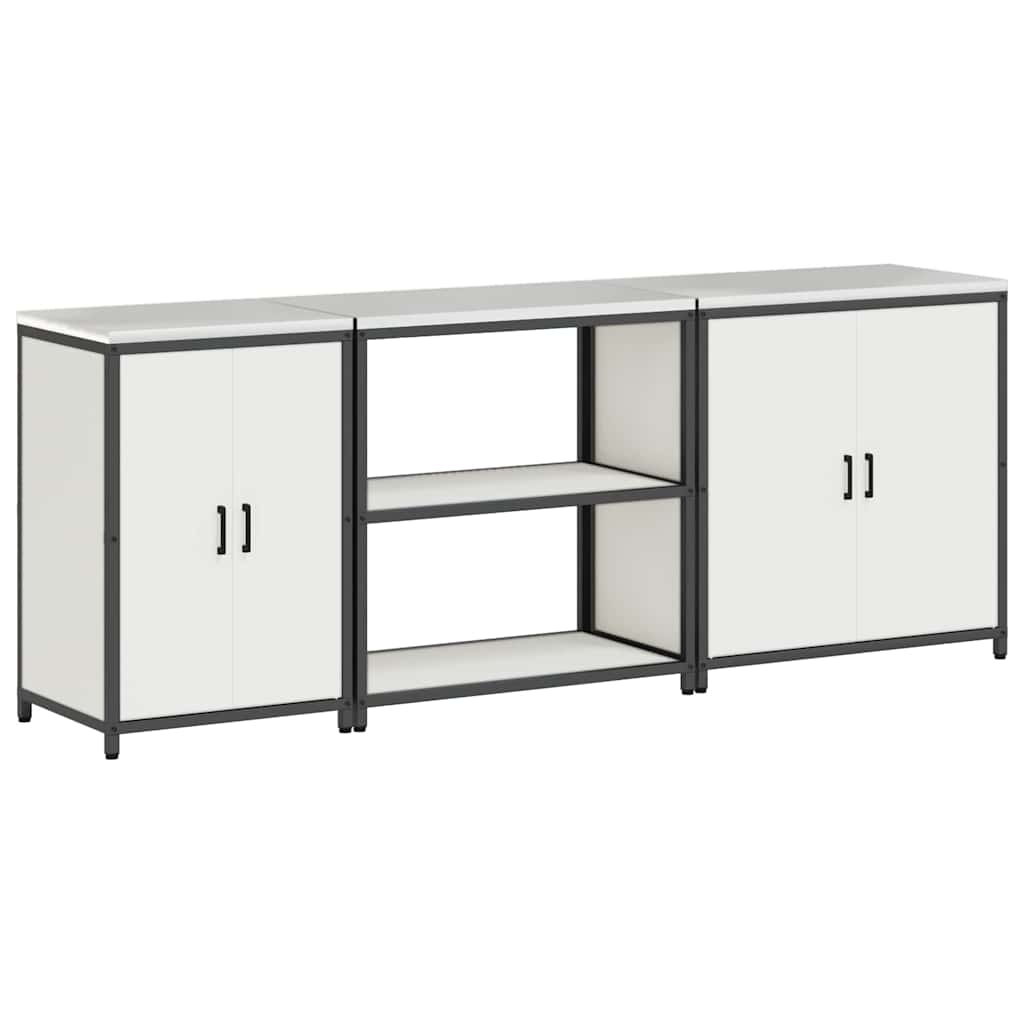 vidaXL Σετ Αποθήκευσης Κουζίνας με ράφι Άλλο 3 pcs Λευκό 210 x 50 x 92 εκ