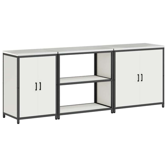 vidaXL Σετ Αποθήκευσης Κουζίνας με ράφι Άλλο 3 pcs Λευκό 210 x 50 x 92 εκ