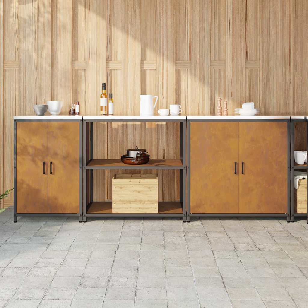vidaXL Σετ Αποθήκευσης Κουζίνας 3 pcs Σκ rusty 210 x 50 x 92 εκ