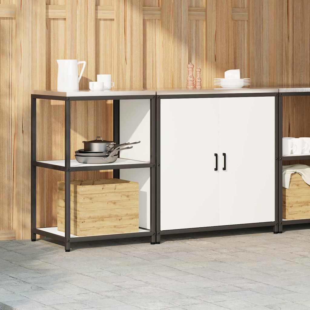 vidaXL Σετ Αποθήκευσης Κουζίνας με ράφι 2 pcs Λευκό 150 x 50 x 92 εκ.