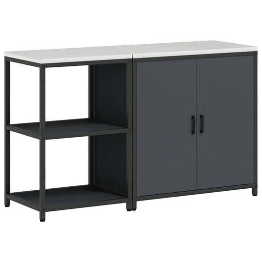 vidaXL Σετ Αποθήκευσης Κουζίνας 2 pcs Ανθρακί 150 x 50 x 92 εκ.