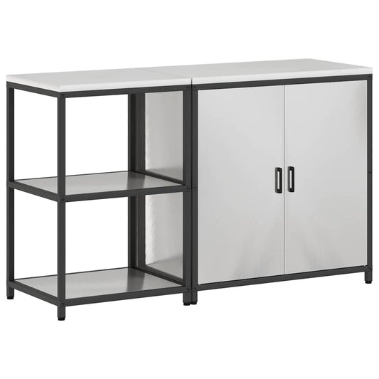 vidaXL Σετ Αποθήκευσης Κουζίνας HATTEM 2 pcs Ασημί Ανοξείδωτο Ατσάλι