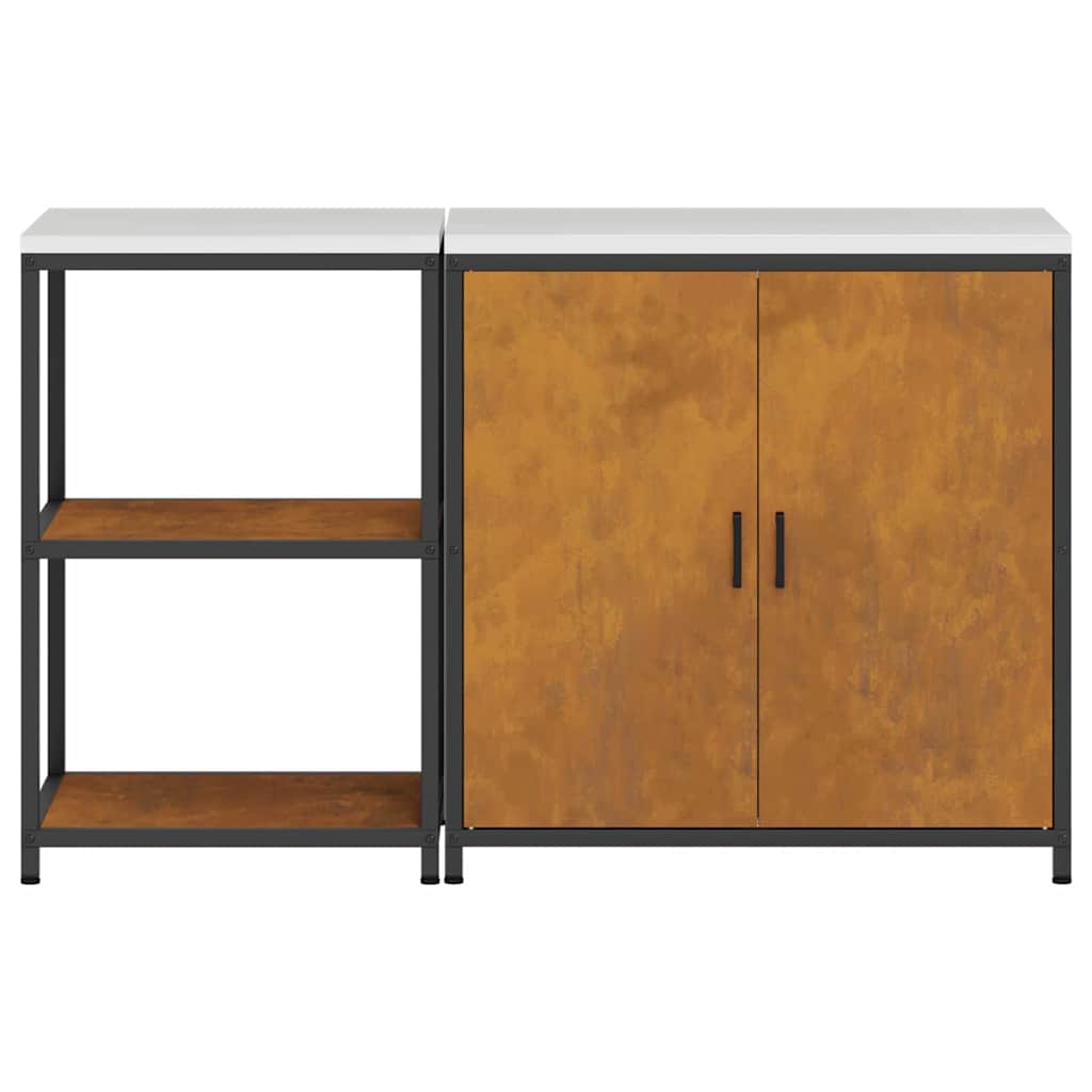 vidaXL Σετ Αποθήκευσης Κουζίνας 2 pcs Σκ rusty 150 x 50 x 92 εκ.