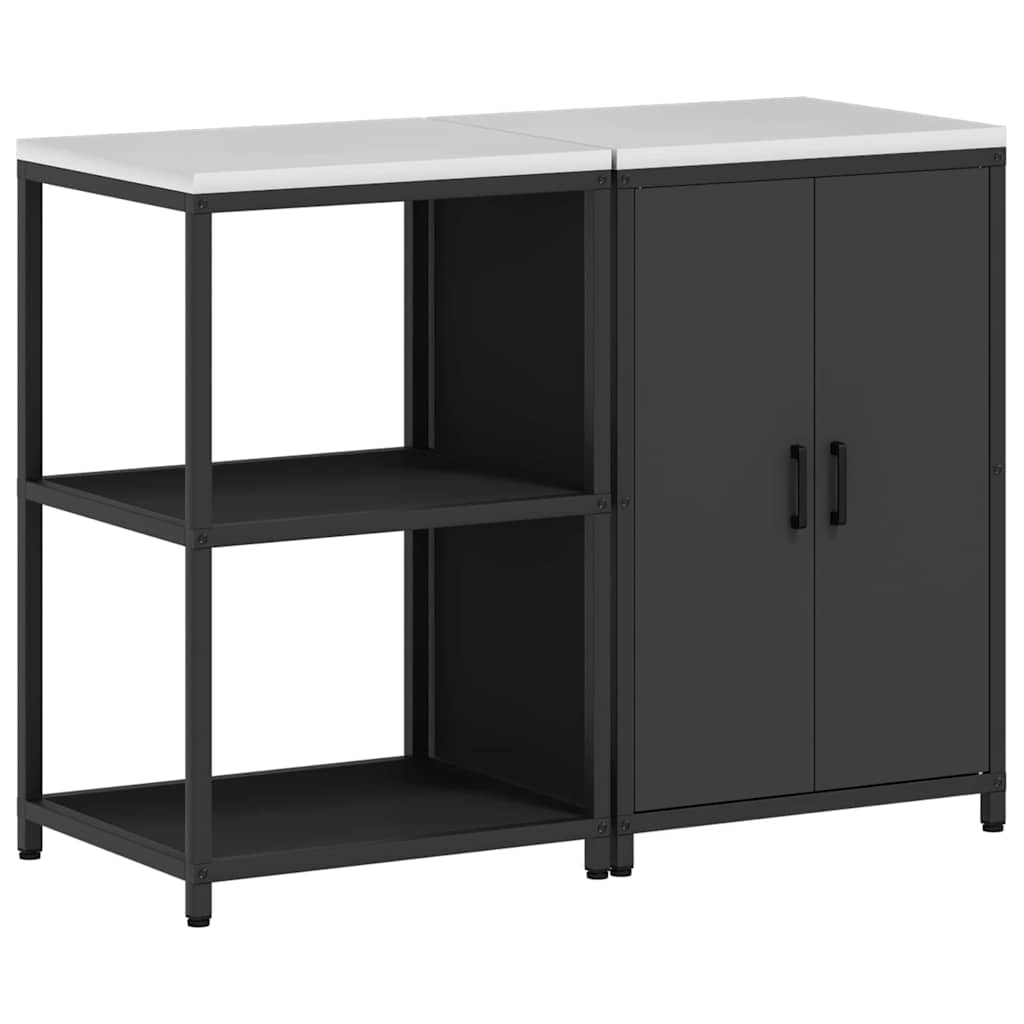 vidaXL Σετ Αποθήκευσης Κουζίνας HATTEM 2 pcs Μαύρο