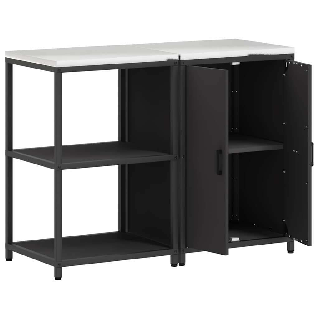vidaXL Σετ Αποθήκευσης Κουζίνας HATTEM 2 pcs Μαύρο