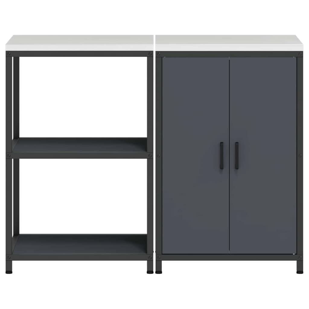 vidaXL Σετ Αποθήκευσης Κουζίνας HATTEM 2 pcs Ανθρακί