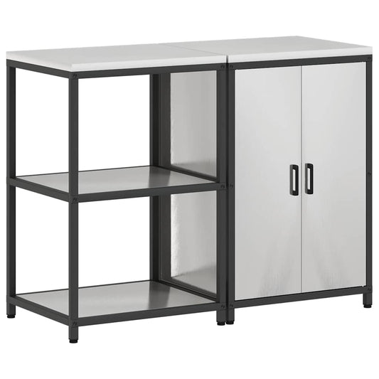 vidaXL Σετ Αποθήκευσης Κουζίνας HATTEM 2 pcs Ασημί Ανοξείδωτο Ατσάλι
