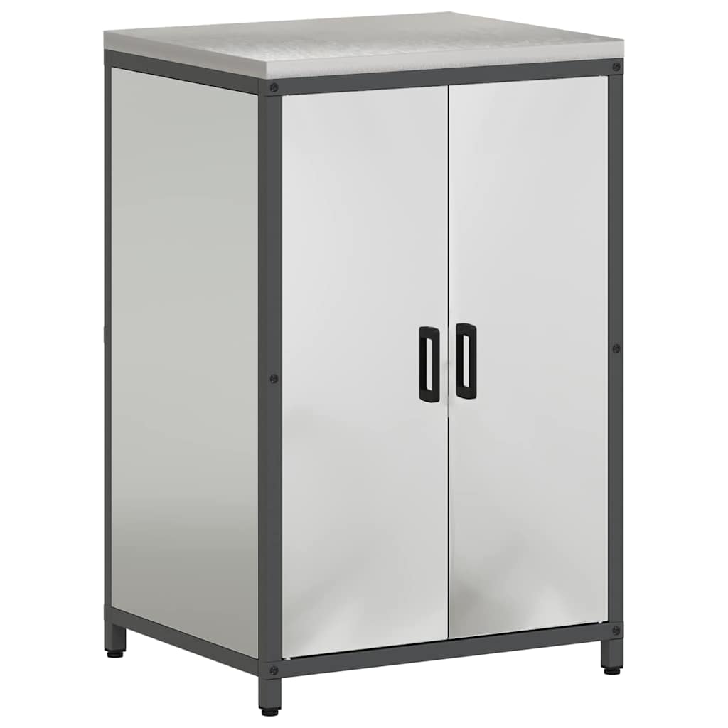 vidaXL Σετ Αποθήκευσης Κουζίνας με ράφι 2 pcs Ασημί 120 x 50 x 92 εκ.