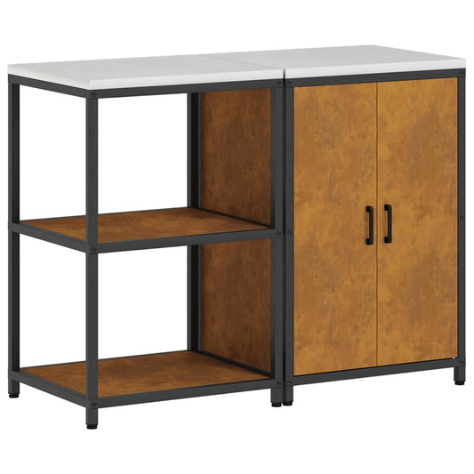 vidaXL Σετ Αποθήκευσης Κουζίνας 2 pcs Σκ rusty 120 x 50 x 92 εκ.