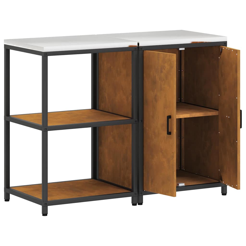 vidaXL Σετ Αποθήκευσης Κουζίνας 2 pcs Σκ rusty 120 x 50 x 92 εκ.