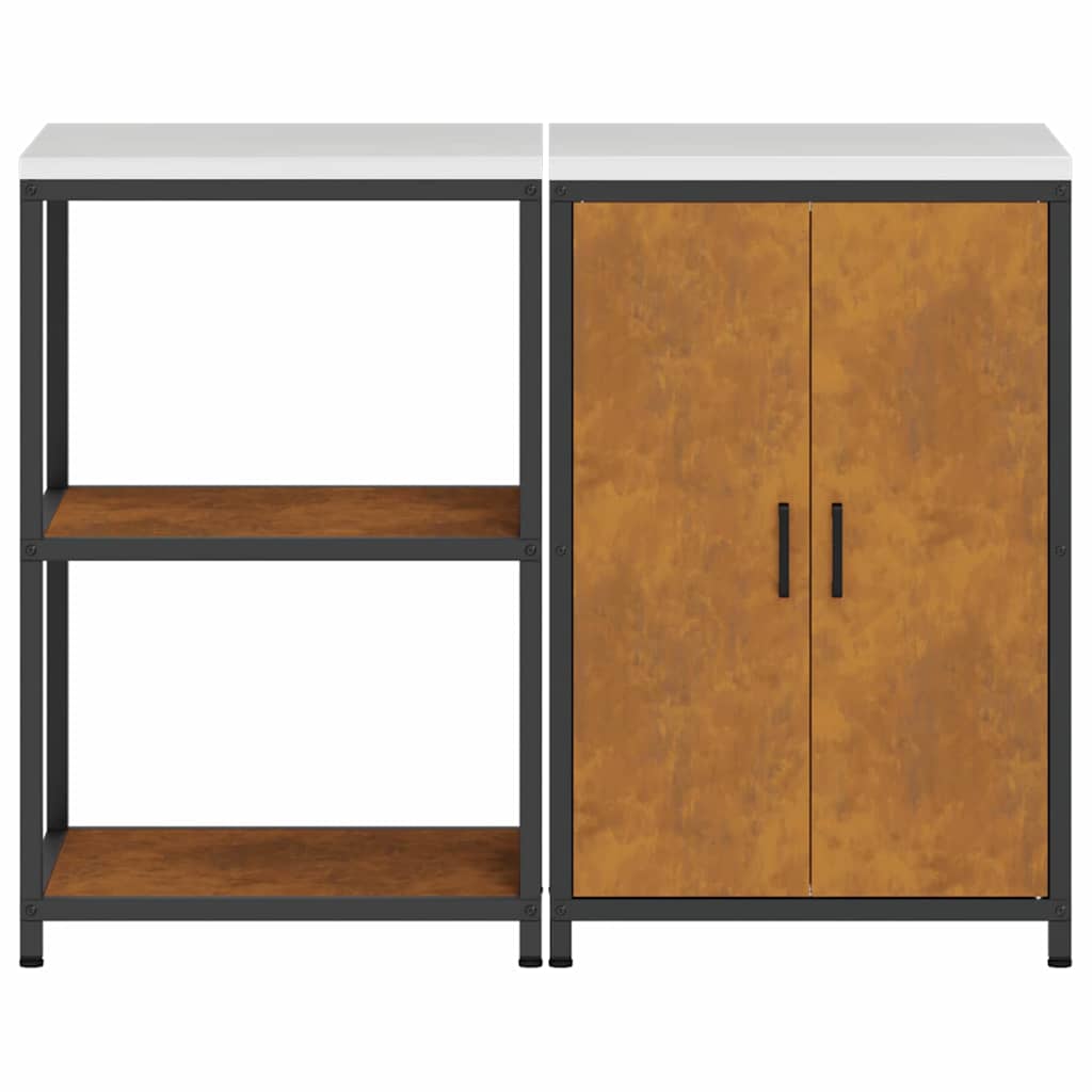 vidaXL Σετ Αποθήκευσης Κουζίνας 2 pcs Σκ rusty 120 x 50 x 92 εκ.