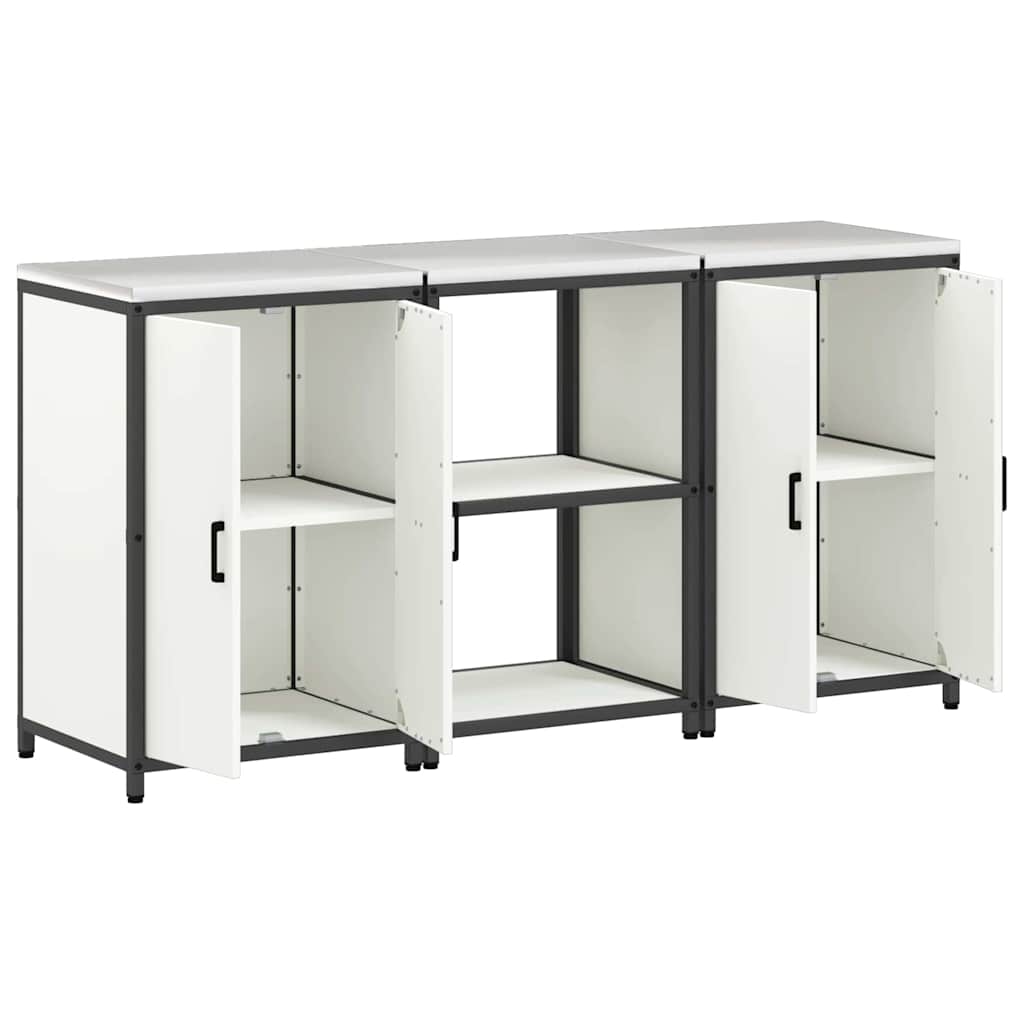 vidaXL Σετ Αποθήκευσης Κουζίνας με ράφι 3 pcs Λευκό 180 x 50 x 92 εκ.