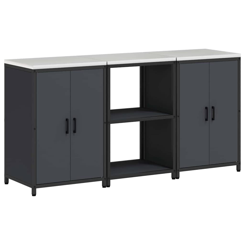 vidaXL Σετ Αποθήκευσης Κουζίνας 3 pcs Ανθρακί 180 x 50 x 92 εκ.