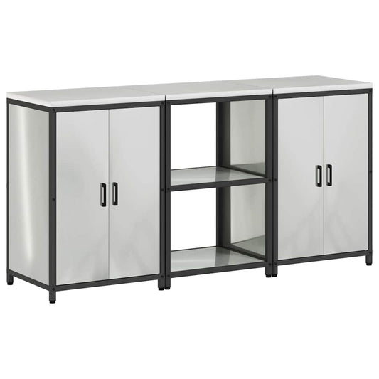 vidaXL Σετ Αποθήκευσης Κουζίνας HATTEM 3 pcs Ασημί