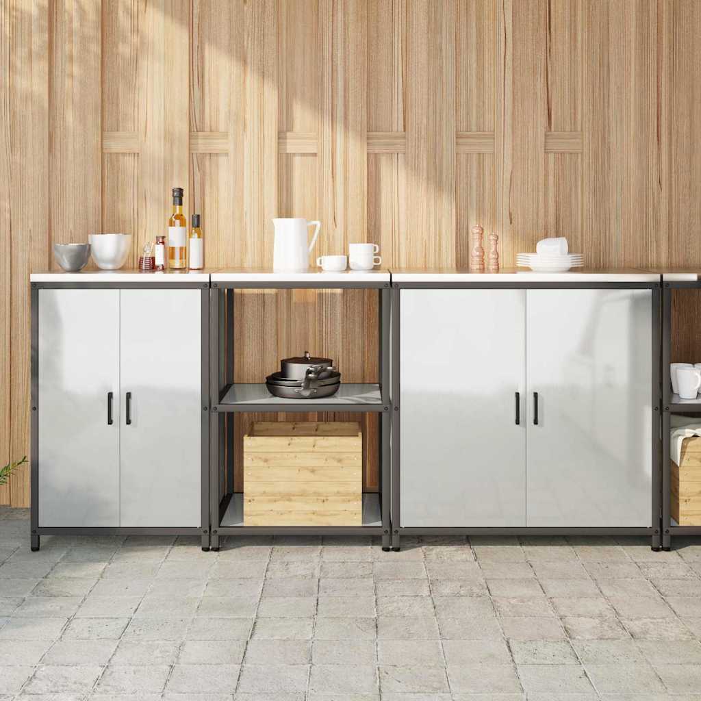 vidaXL Σετ Αποθήκευσης Κουζίνας 3 pcs Ασημί Επικαλυμμένος Χάλυβας