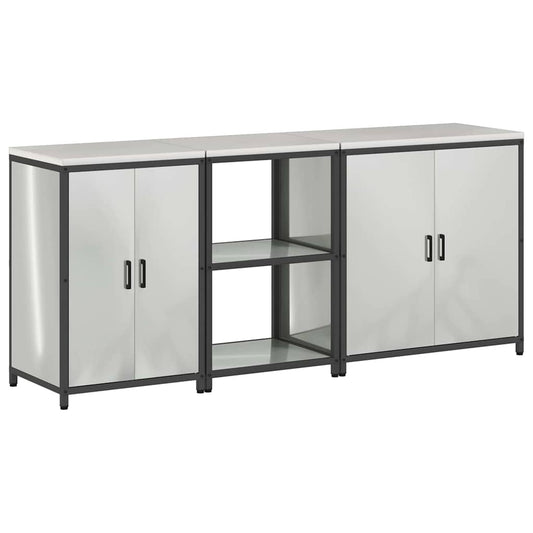 vidaXL Σετ Αποθήκευσης Κουζίνας HATTEM 3 pcs Ασημί