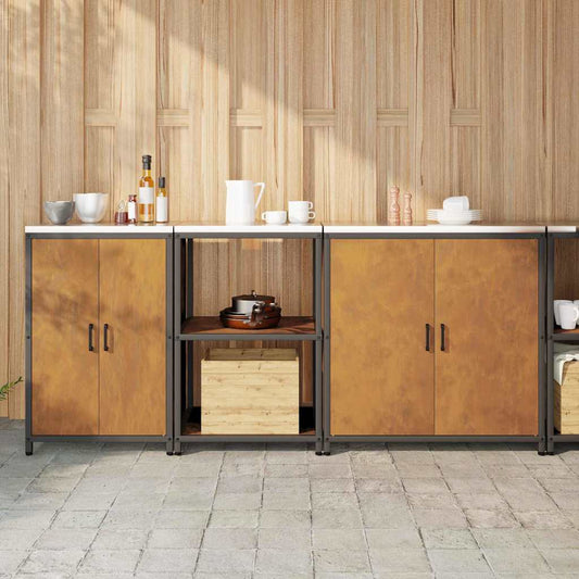 vidaXL Σετ Αποθήκευσης Κουζίνας 3 pcs Σκ rusty 210 x 50 x 92 εκ