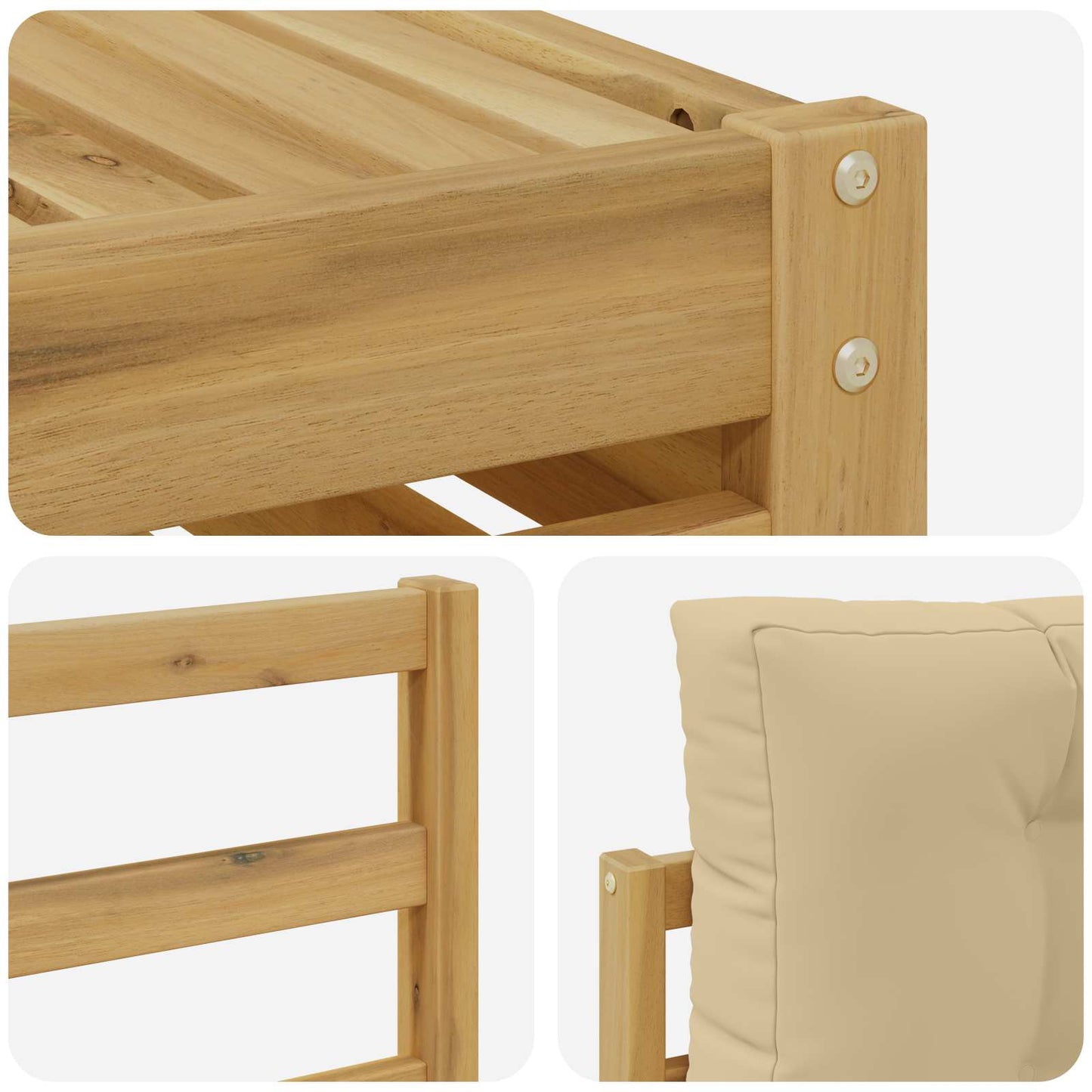 vidaXL Σειρά Καναπέ Εξωτερικού με μαξιλάρι 5 pcs Λευκό και Μπεζ