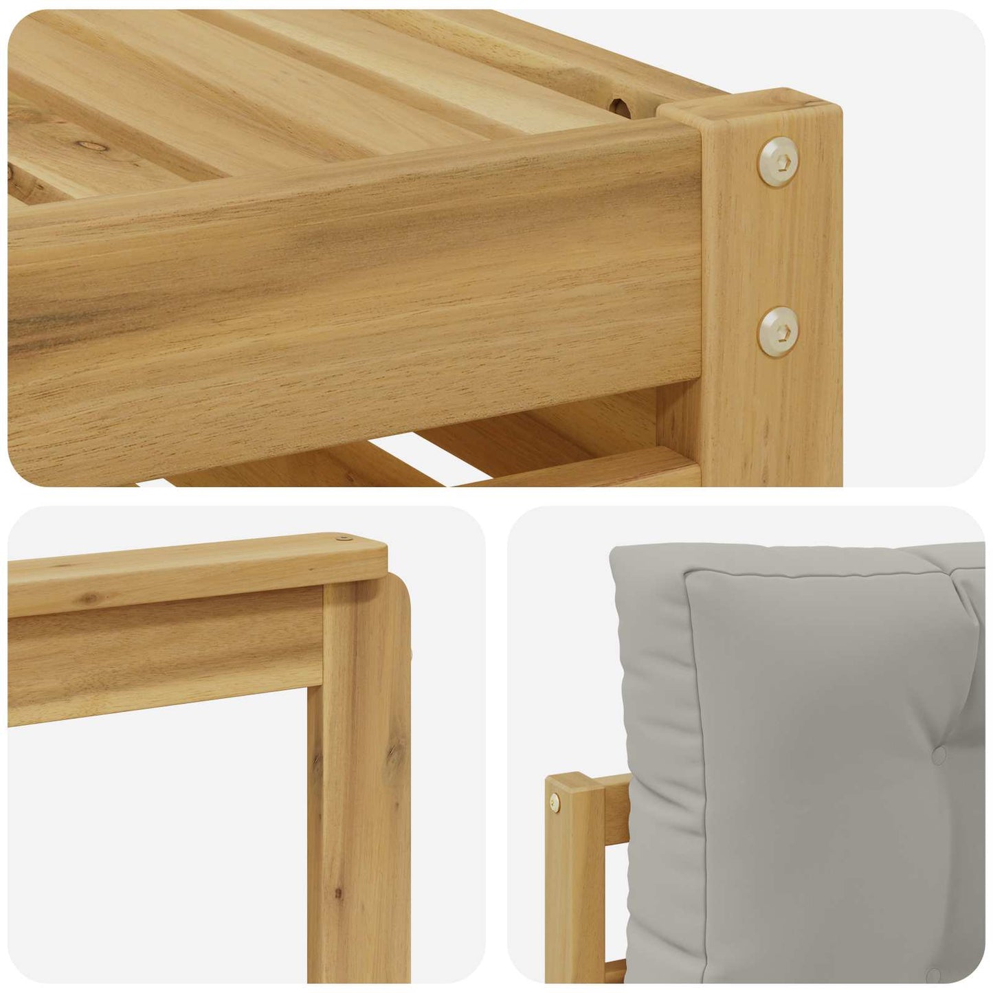 vidaXL Σειρά Καναπέ Εξωτερικού 5 pcs Λευκό και Ανοιχτό Γκρι