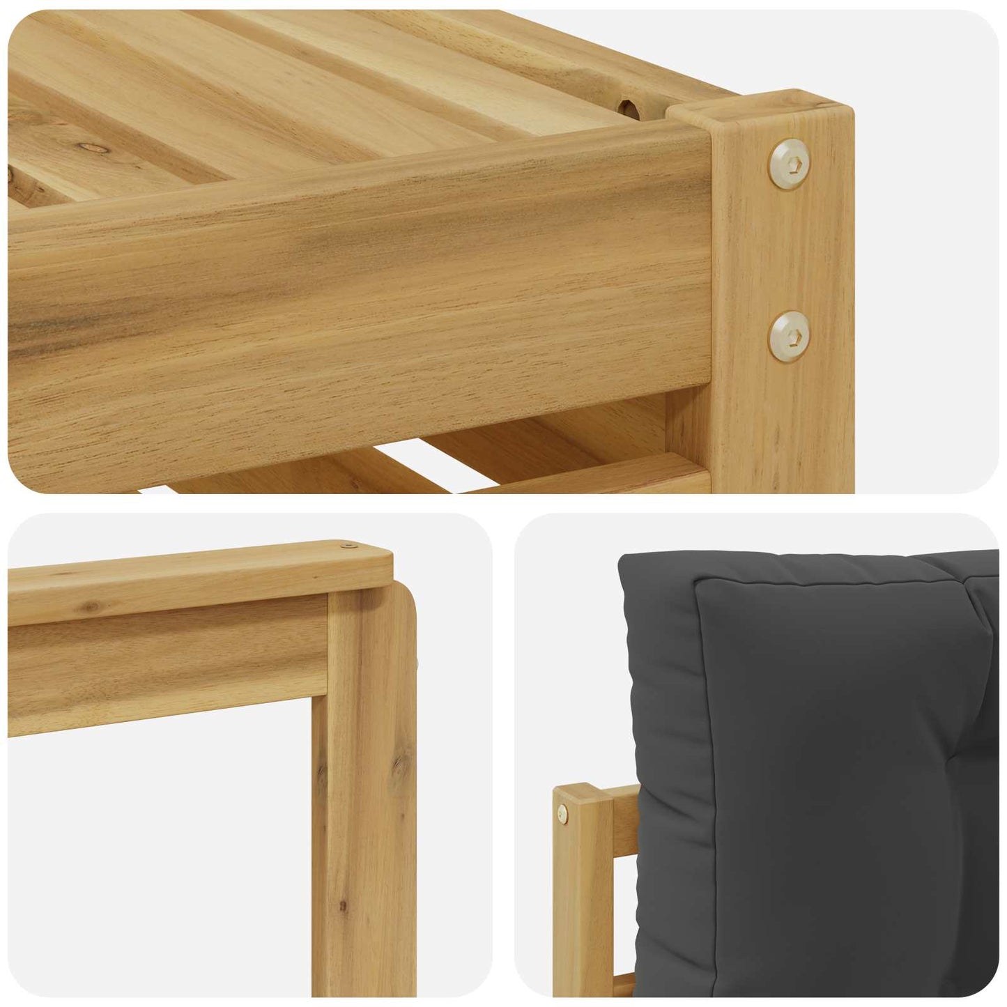 vidaXL Σειρά Καναπέ Εξωτερικού 7 pcs Άσπρο και Ανθρακί Πολυεστέρας