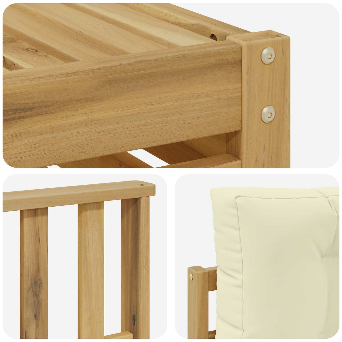 vidaXL Σειρά Καναπέ Εξωτερικού 7 pcs Λευκό και Κρεμ Πολυεστέρας