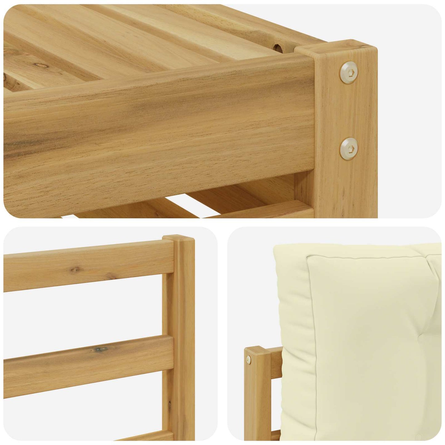 vidaXL Σειρά Καναπέ Εξωτερικού 7 pcs Λευκό και Κρεμ Πολυεστέρας