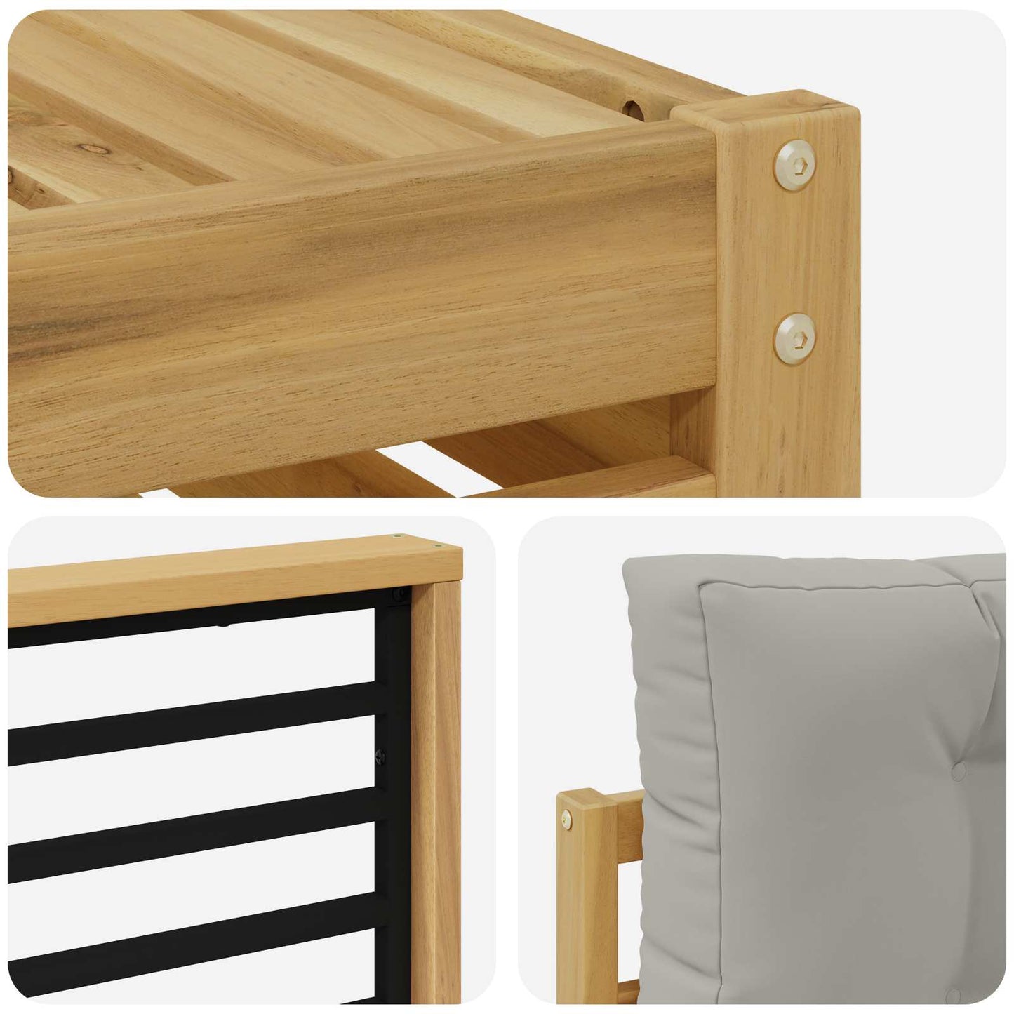 vidaXL Σειρά Καναπέ Εξωτερικού 7 pcs Λευκό και Ανοιχτό Γκρι