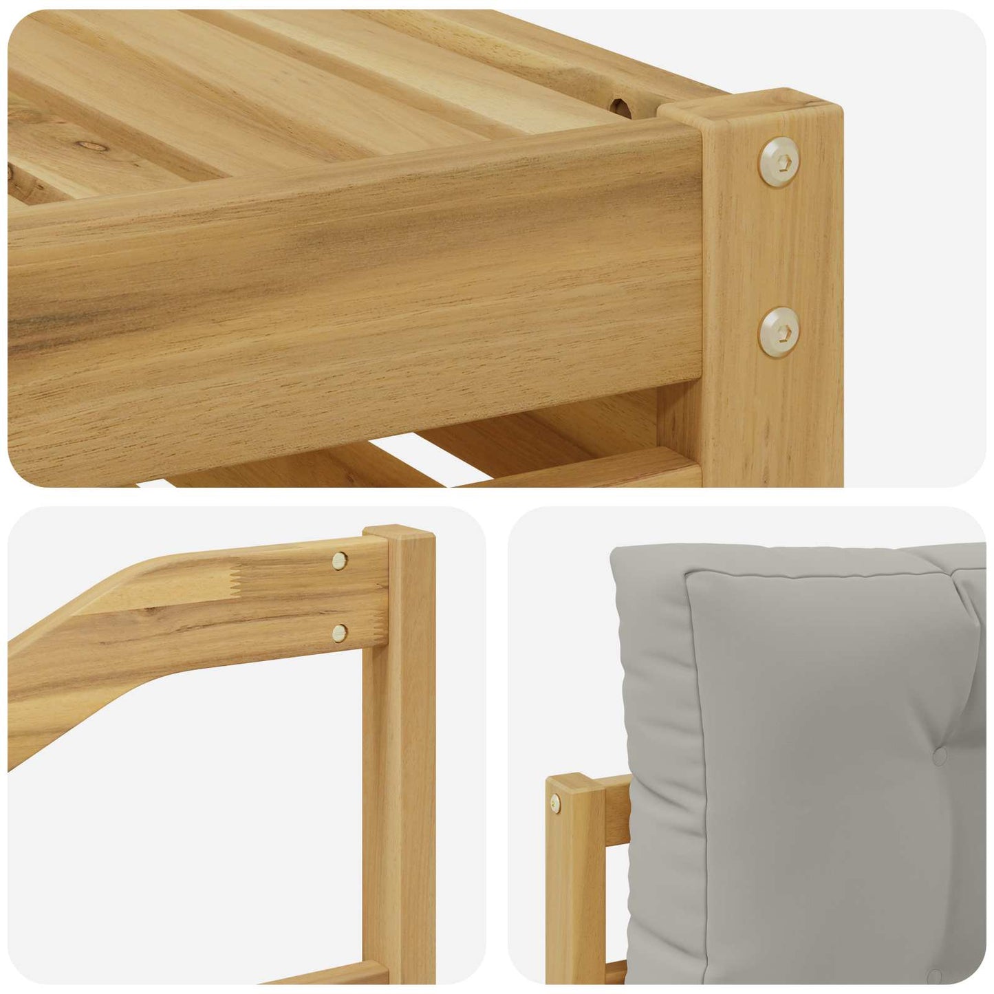 vidaXL Σειρά Καναπέ Εξωτερικού 7 pcs Λευκό και Ανοιχτό Γκρι
