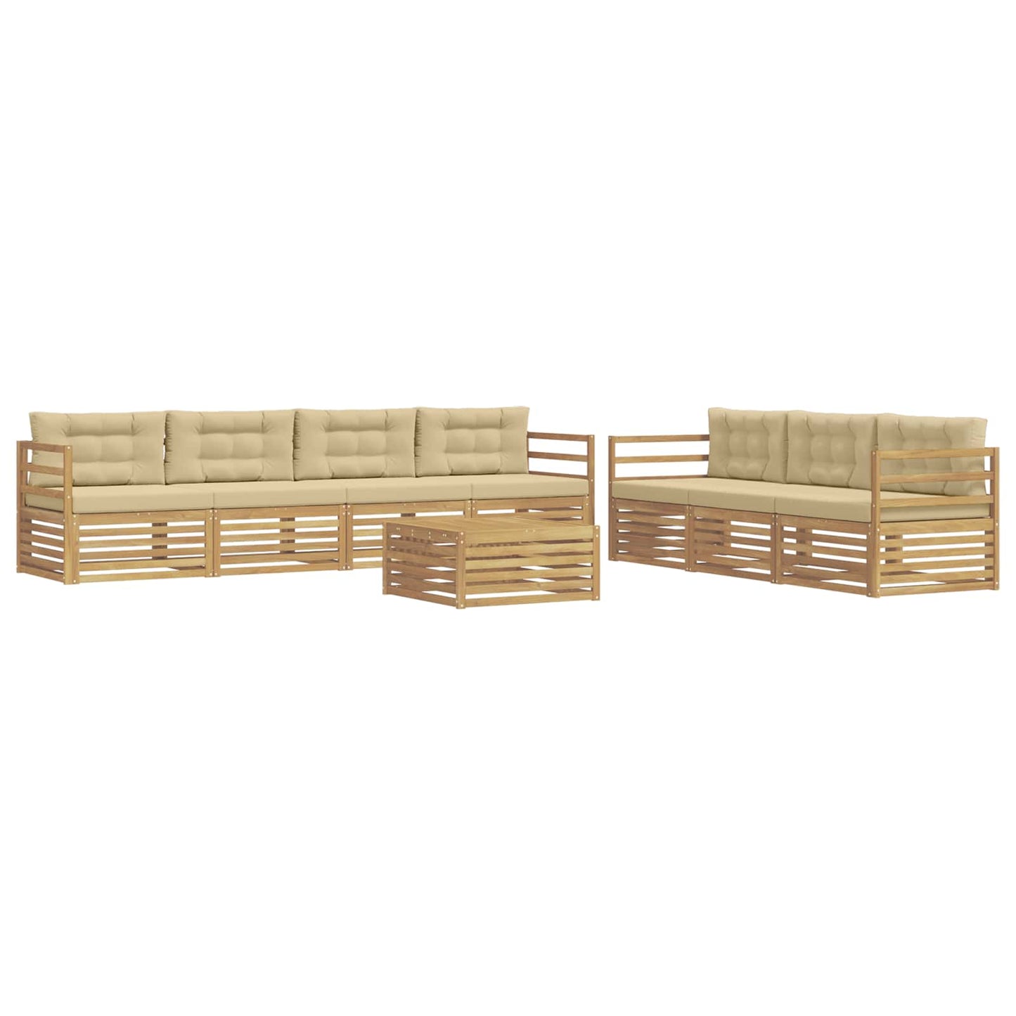 vidaXL Σειρά Καναπέ Εξωτερικού 8 pcs Λευκό και Μπεζ 79 x 79 x 37 εκ