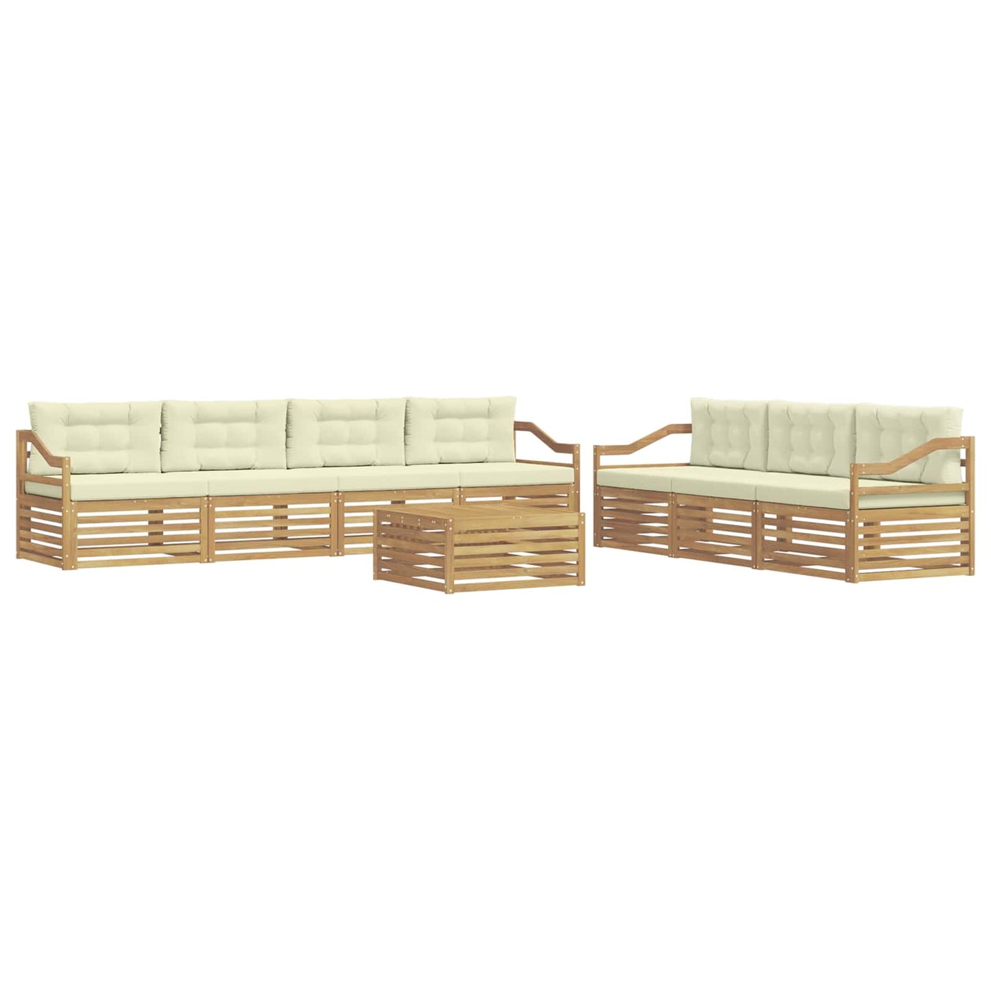 vidaXL Σειρά Καναπέ Εξωτερικού 8 pcs Λευκό και Κρεμ 79 x 79 x 37 εκ