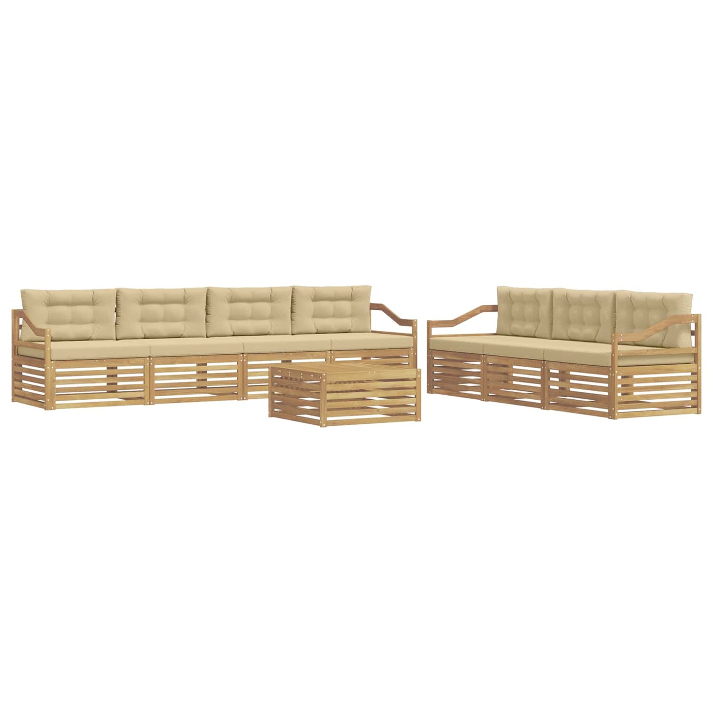 vidaXL Σειρά Καναπέ Εξωτερικού 8 pcs Λευκό και Μπεζ 79 x 79 x 37 εκ