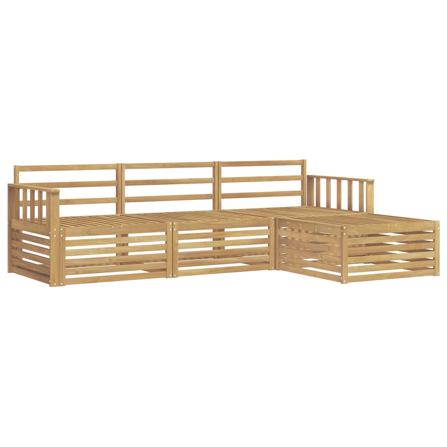 vidaXL Σειρά Καναπέ Εξωτερικού 4 pcs Λευκό Στερεό Ξύλο Ακακίας
