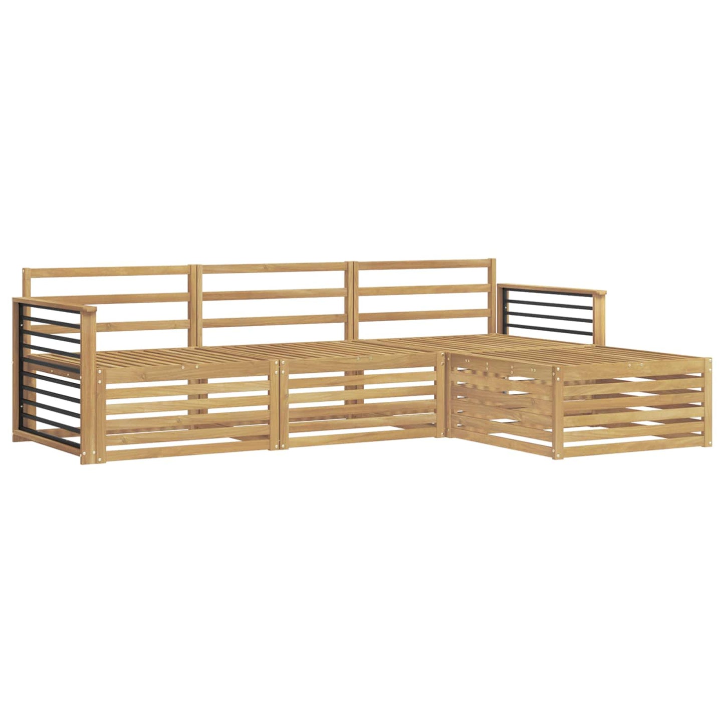 vidaXL Σειρά Καναπέ Εξωτερικού 4 pcs Λευκό Στερεό Ξύλο Ακακίας
