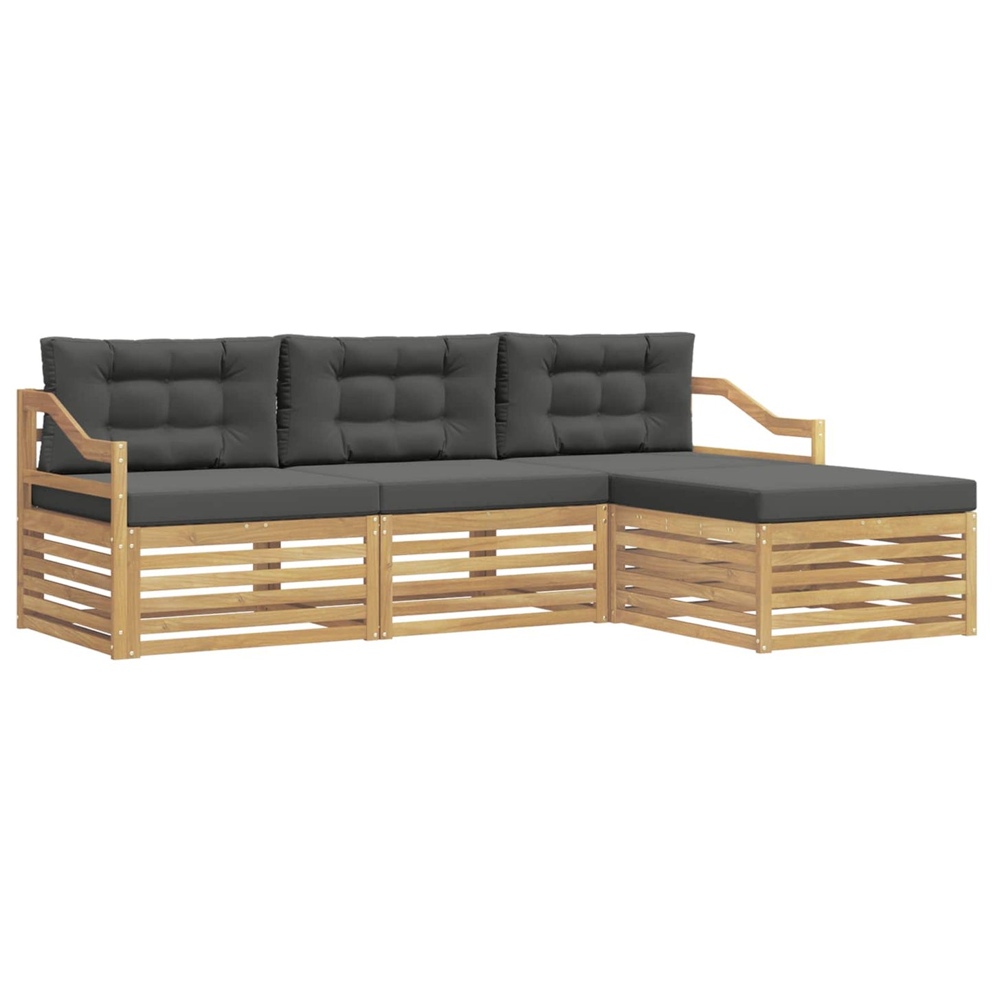 vidaXL Σειρά Καναπέ Εξωτερικού 4 pcs Άσπρο και Ανθρακί Πολυεστέρας