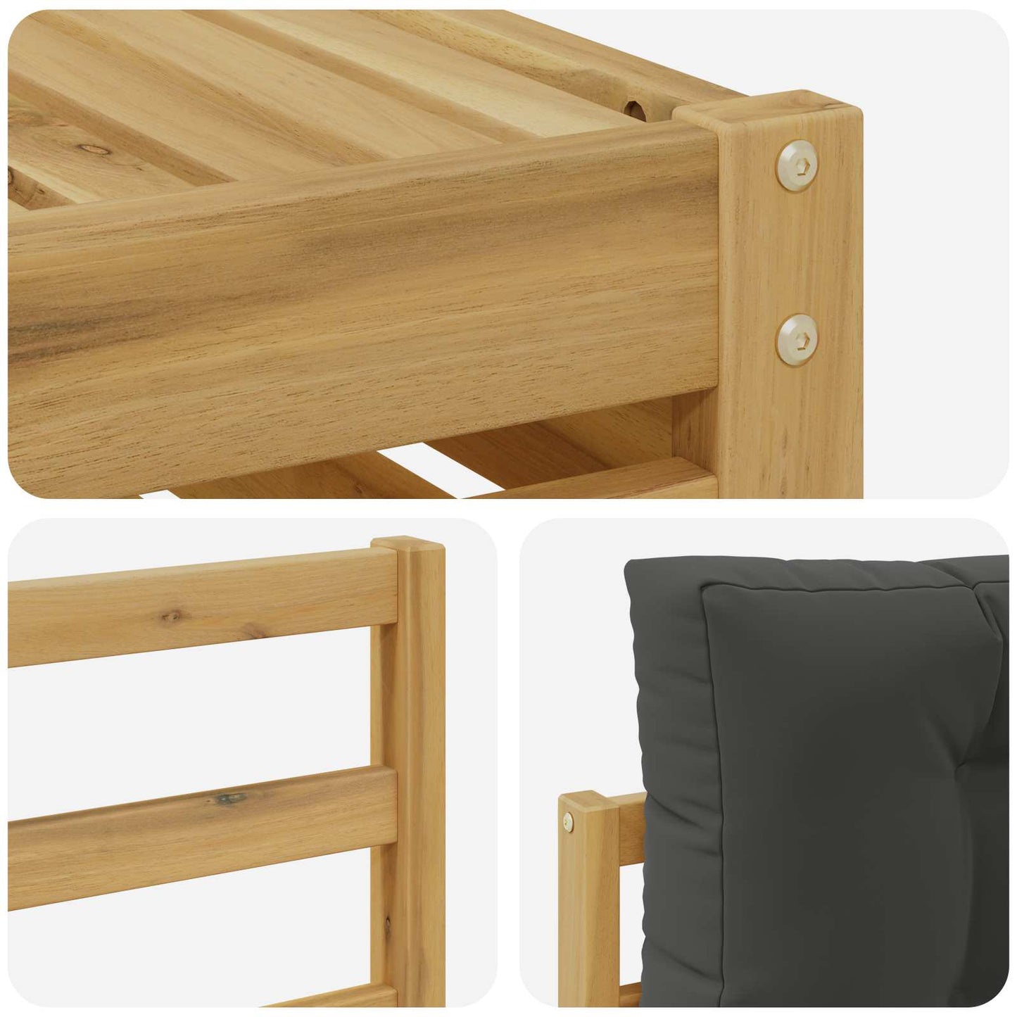 vidaXL Σειρά Καναπέ Εξωτερικού 5 pcs Άσπρο και Ανθρακί Πολυεστέρας