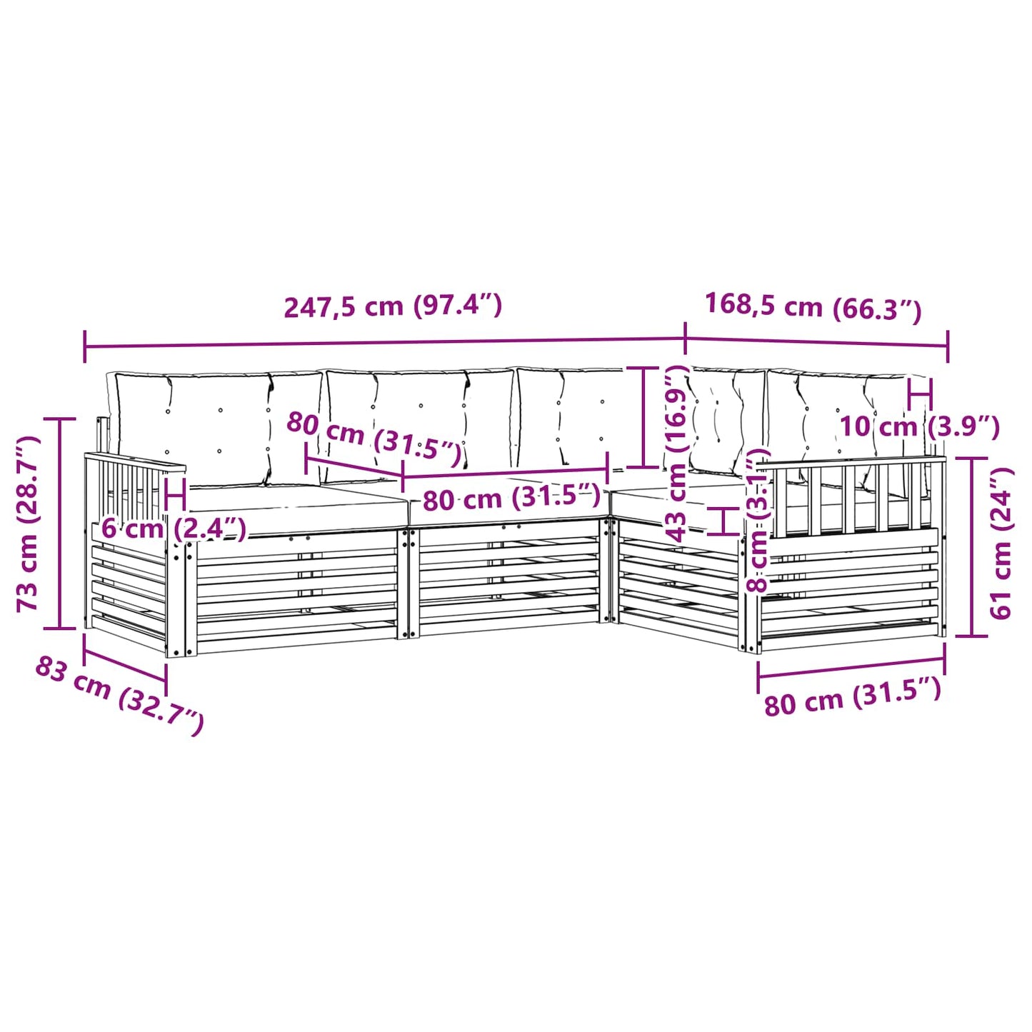vidaXL Σειρά Καναπέ Εξωτερικού 5 pcs Λευκό και Μπεζ Πολυεστέρας
