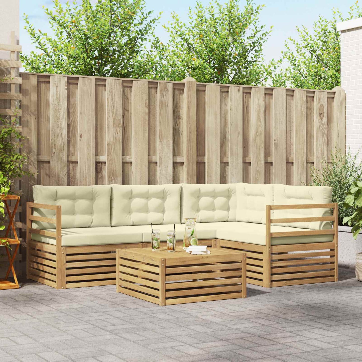 vidaXL Σειρά Καναπέ Εξωτερικού 6 pcs