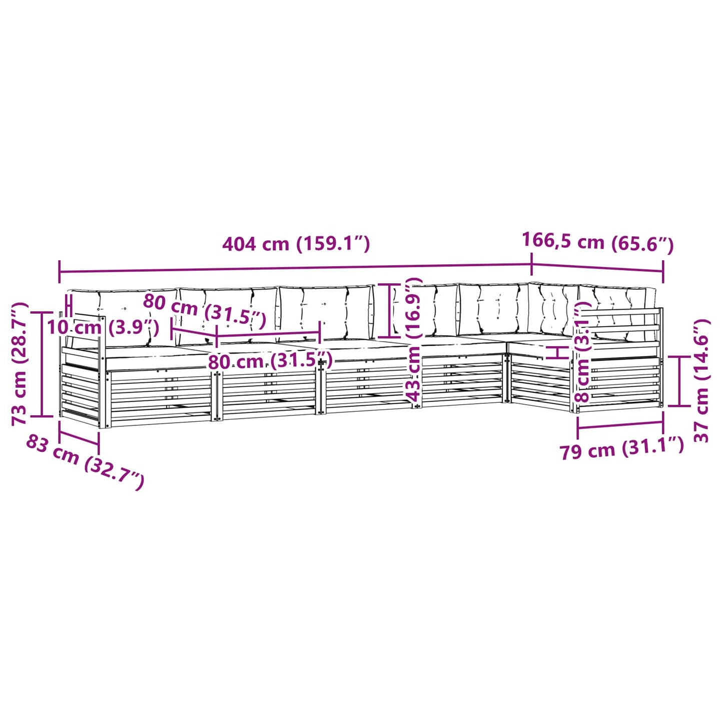 vidaXL Σειρά Καναπέ Εξωτερικού 6 pcs Λευκό και Κρεμ