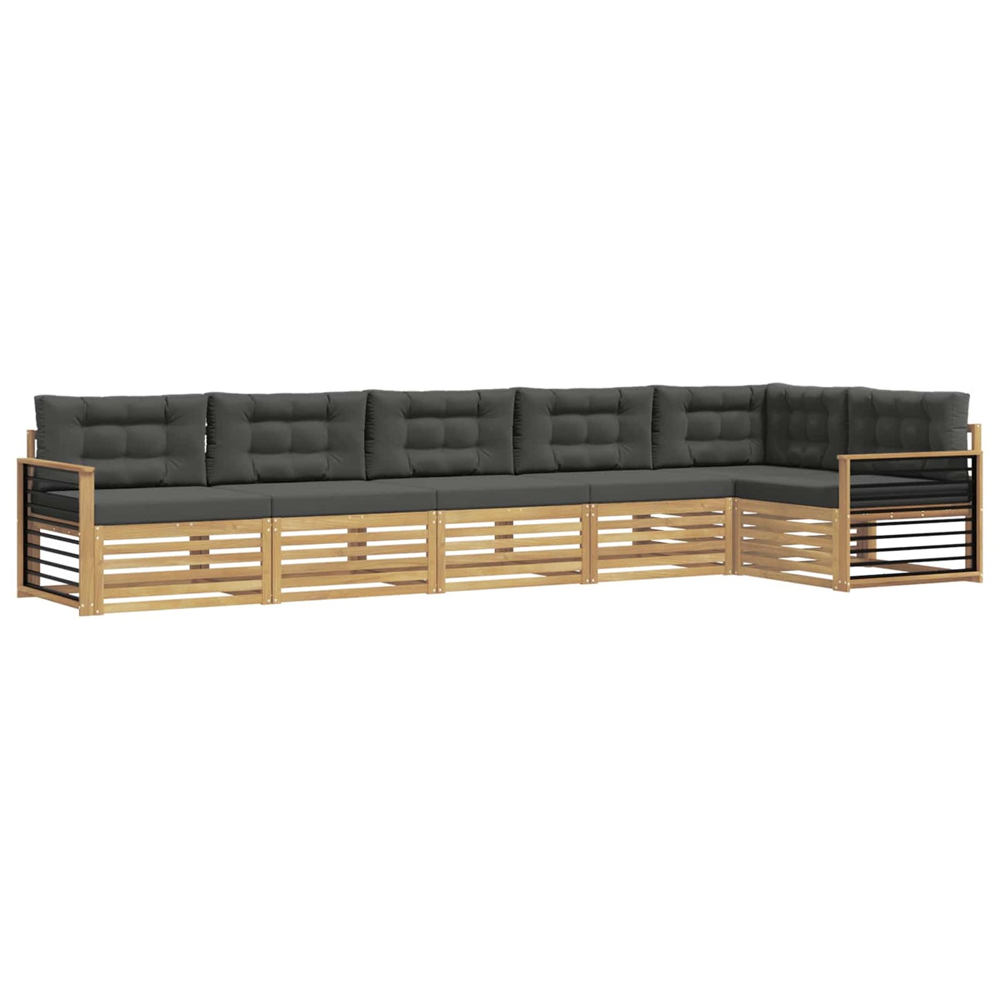 vidaXL Σειρά Καναπέ Εξωτερικού 6 pcs Άσπρο και Ανθρακί Πολυεστέρας