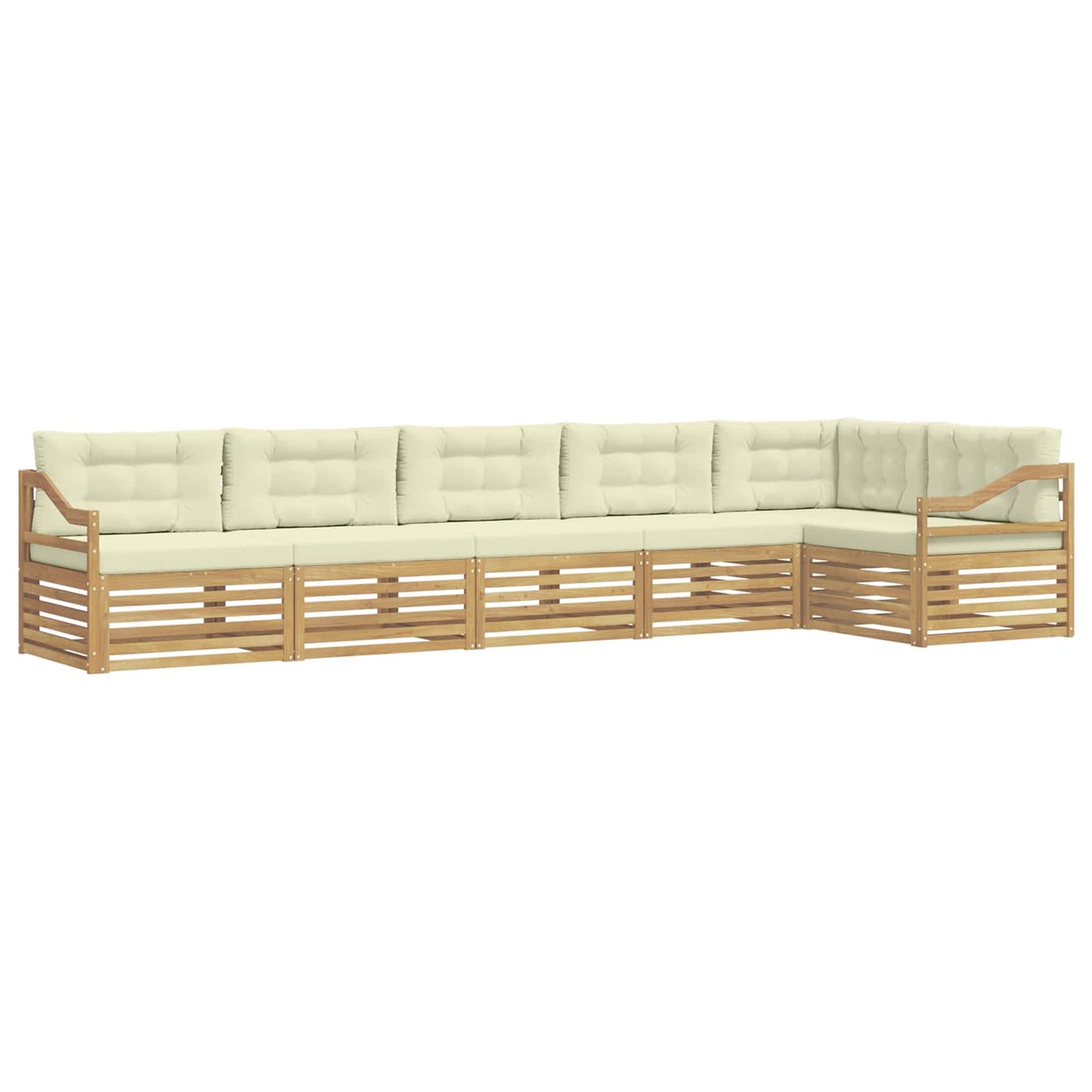 vidaXL Σειρά Καναπέ Εξωτερικού 6 pcs Λευκό και Κρεμ