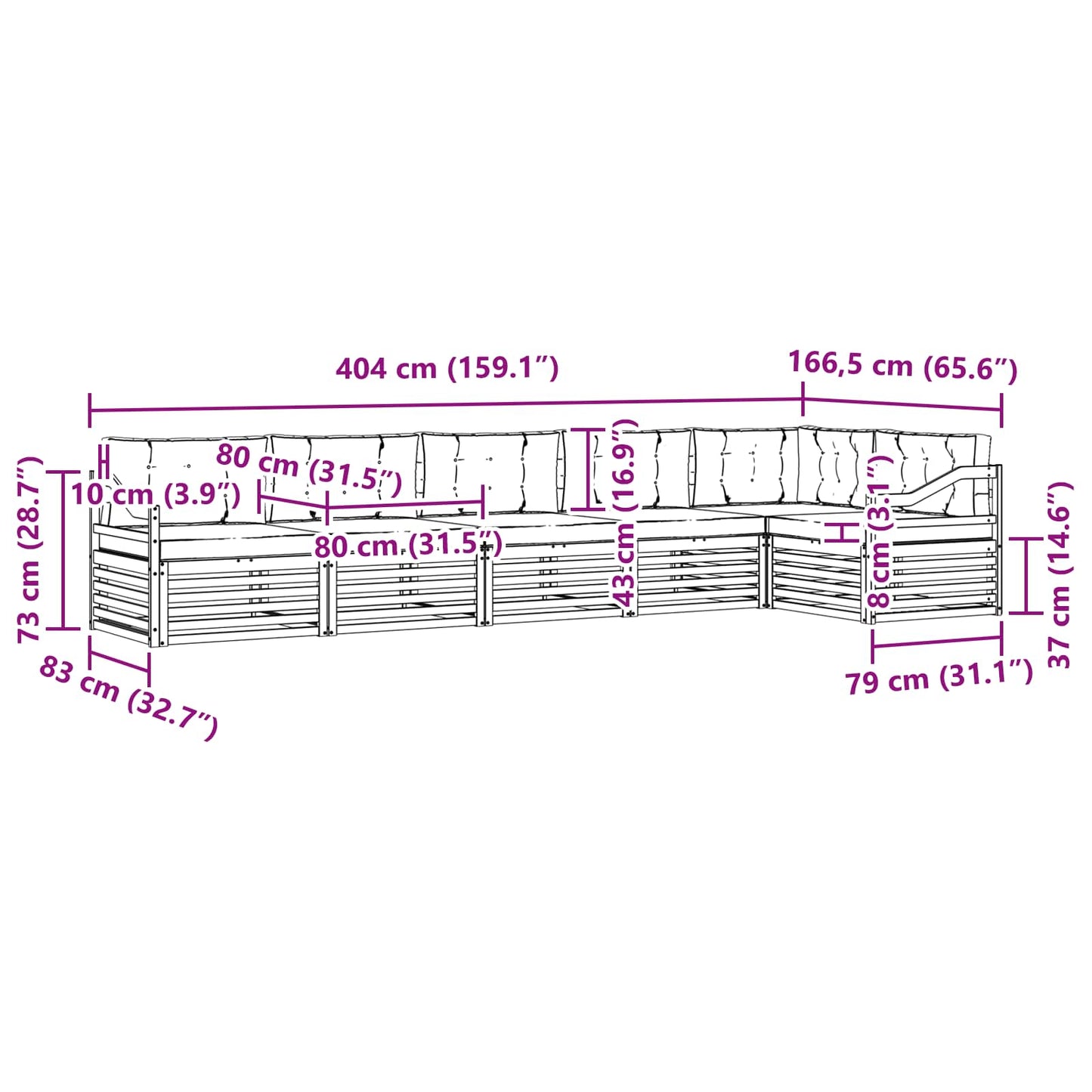 vidaXL Σειρά Καναπέ Εξωτερικού 6 pcs Λευκό και Κρεμ